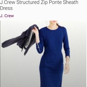 J. Crew structured zipper Ponte sheeth Dress, size 8